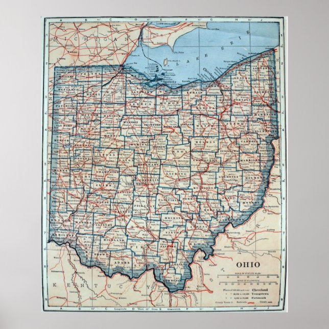 Vintage Karta i Ohio (1921) Poster (Framsidan)