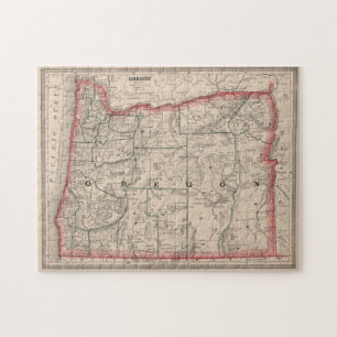 Vintage Karta i Oregon (1883) Pussel
