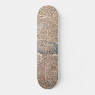 Vintage Karta i Paris (1550) Mini Skateboard Bräda 18,7 Cm