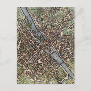 Vintage Karta i Paris Vykort