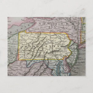 Vintage karta i Pennsylvania Vykort