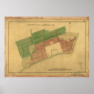 Vintage Karta i Pensacola Florida (1767) Poster
