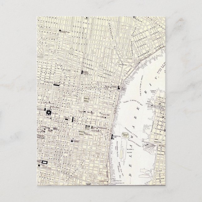 Vintage Karta i Philadelphia (1885) Vykort (Framsida)