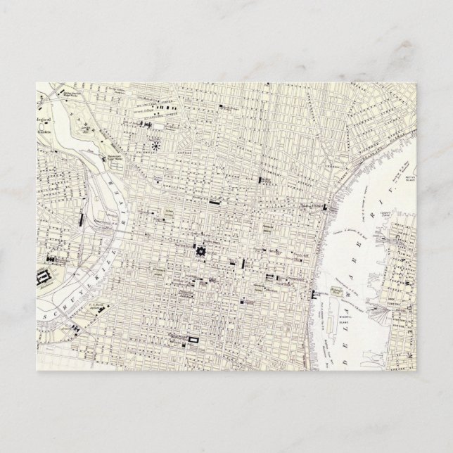 Vintage Karta i Philadelphia (1885) Vykort (Framsida)