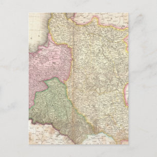 Vintage Karta i Polen (1818) Vykort
