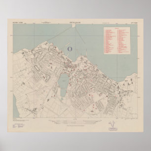 Vintage Karta i Reykjavik-Islandet (1943) Poster