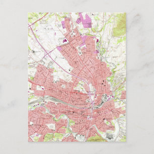 Vintage Karta i Roanoke Virginia (1963) 2 Vykort