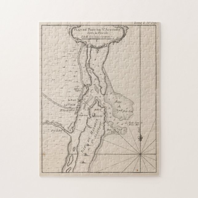 Vintage Karta i Saint Augustine FL (1764) Pussel (Vertikal)