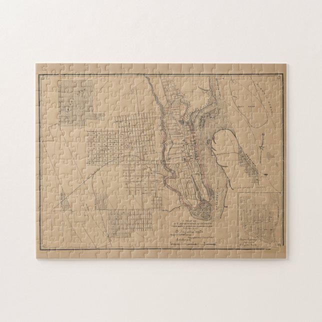 Vintage Karta i Saint Augustine FL (1888) Pussel (Horisontell)