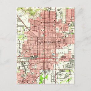 Vintage Karta i San Bernardino California (1954) Vykort