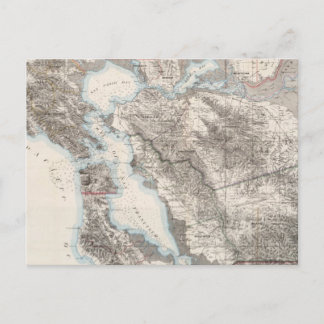 Vintage Karta i San Francisco Bay (1873) Vykort