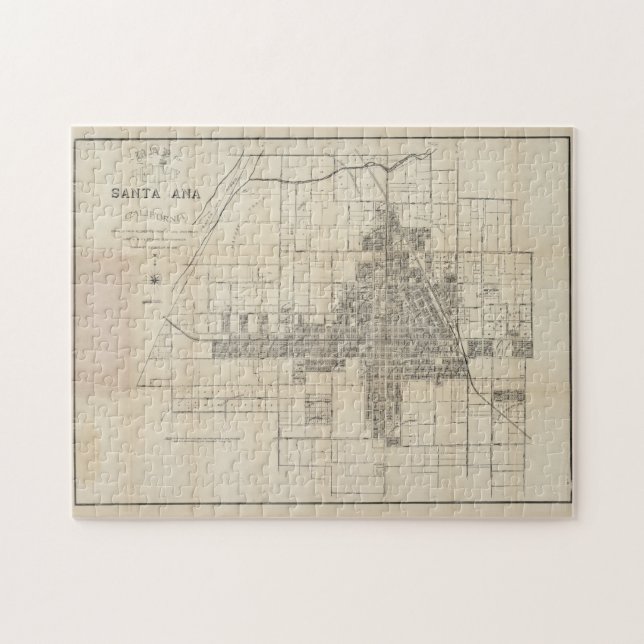 Vintage Karta i Santa Ana CA (1907) Pussel (Horisontell)