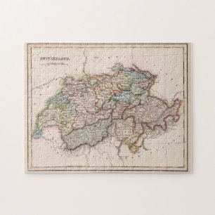 Vintage Karta i Schweiz (1832) Pussel