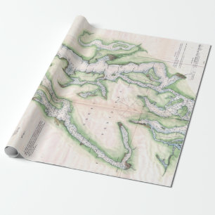 Vintage Karta i Seattle och Puget Ljud Presentpapper