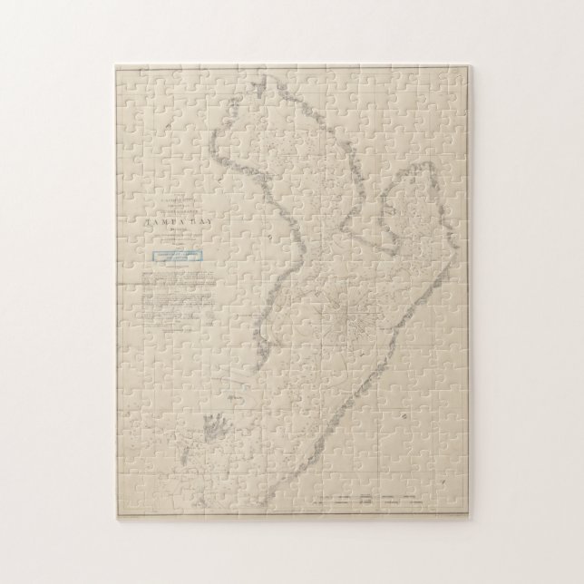 Vintage Karta i Tampa Bay FL (1855) Pussel (Vertikal)