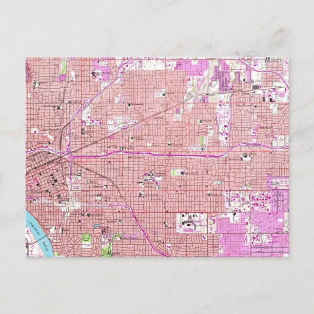 Vintage Karta i Tulsa Oklahoma (1954) Vykort (Framsida)