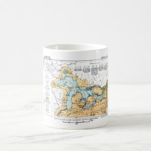 Vintage Karta i Underbara Sjöar Kaffemugg