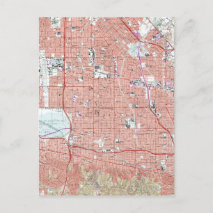 Vintage Karta i Van Nuys California (1966) Vykort