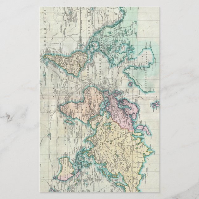 Vintage Karta i världen (1801) (Framsida)