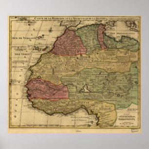 Vintage Karta i Väster Afrika (1742) Poster