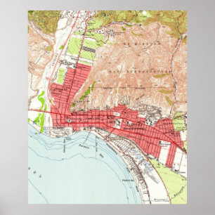 Vintage Karta i Ventura California (1951) Poster