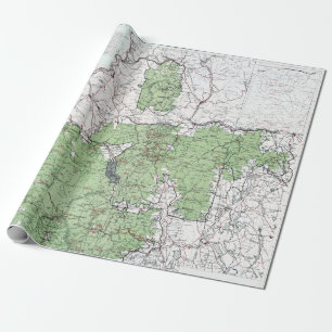 Vintage karta i Vita bergen Presentpapper