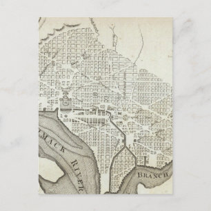 Vintage Karta i Washington D.C. (1794) Vykort