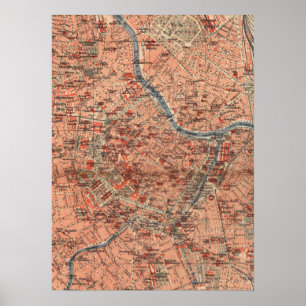 Vintage Karta i Wien Österrike (1920) Poster