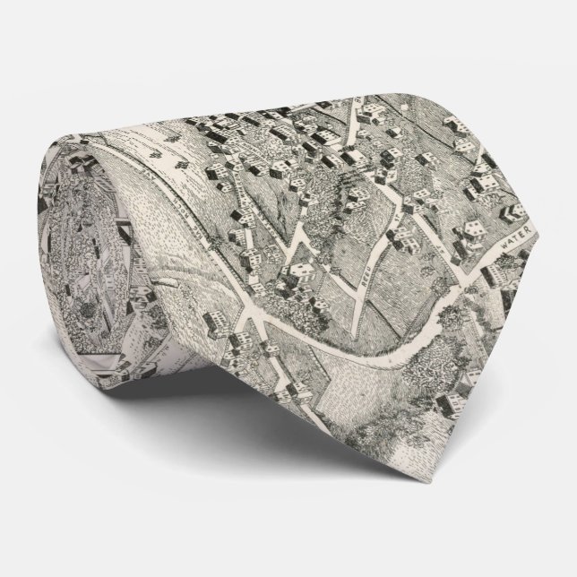 Vintage Karta i Woburn MORSA (1883) Slips (Rullad)