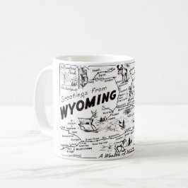 Vintage Karta i Wyoming Mugg
