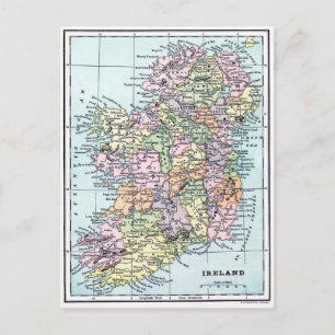 Vintage Karta - Irland Vykort