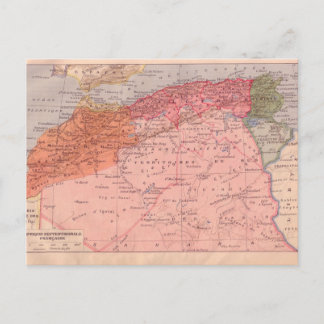 Vintage karta, NordAfrikan runt 1920 Vykort