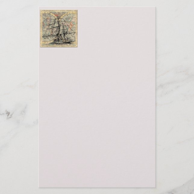 Vintage Karta och Frakt Brevpapper (Framsida)