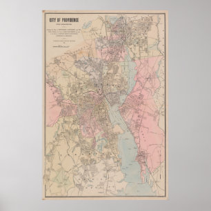 Vintage Karta of Providence Rhode island (1901) Poster