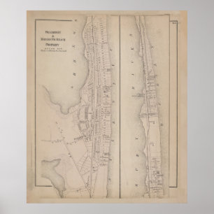 Vintage Karta of Sea bright & Monmouth NJ (1873) Poster