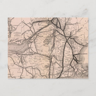Vintage karta över Boston och Montreal Railroad (1 Vykort
