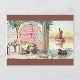 Vintage karta över Egypten Vykort