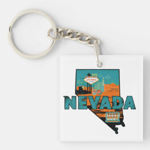 Vintage karta över Nevada USA Resa