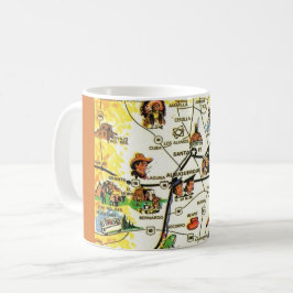 Vintage karta över New Mexico Kaffemugg
