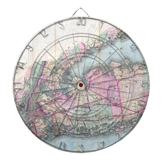 Vintage Karta på Long Island (1880) Piltavla (Framsidan)