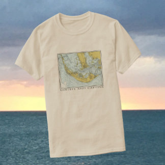 Vintage karta på Sanibel Captiva Island Florida T-shirt