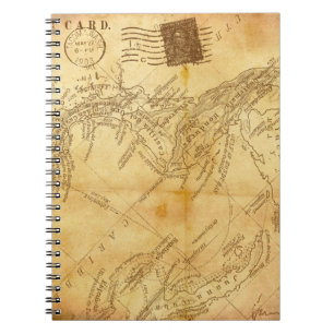 Vintage karta papper bakgrund anteckningsbok