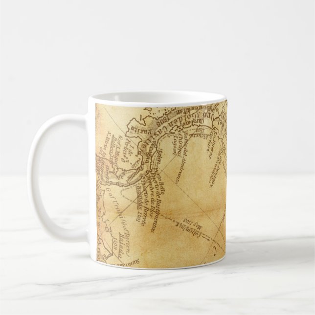 Vintage karta papper bakgrund kaffemugg (Vänster)