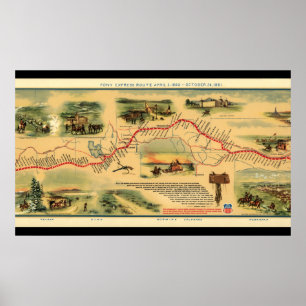 Vintage Karta Pony Express Poster