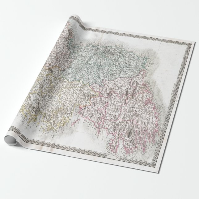 Vintage Karta Presentpapper (Utrullad)