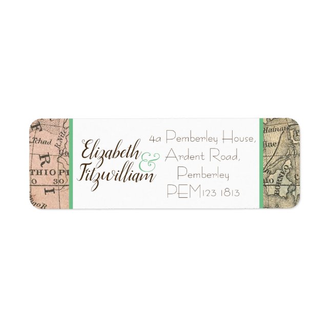 Vintage Karta-returadressetikett Returadress Etikett (Framsidan)