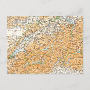 Vintage Karta Schweiz Vykort