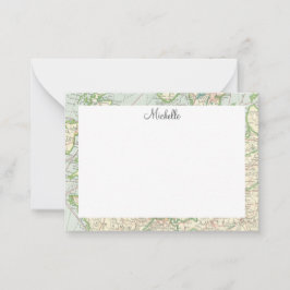 Vintage Karta Script-Personlig Anteckningskort