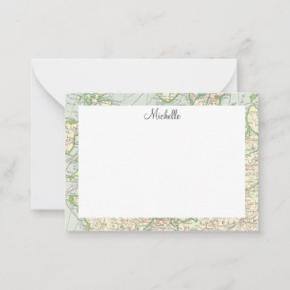Vintage Karta Script-Personlig Anteckningskort