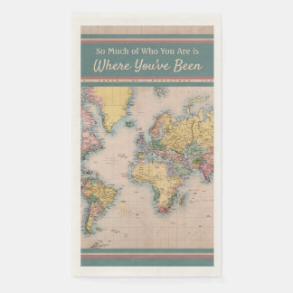 Vintage Karta World Atlas Travel Älskare Pappersservett